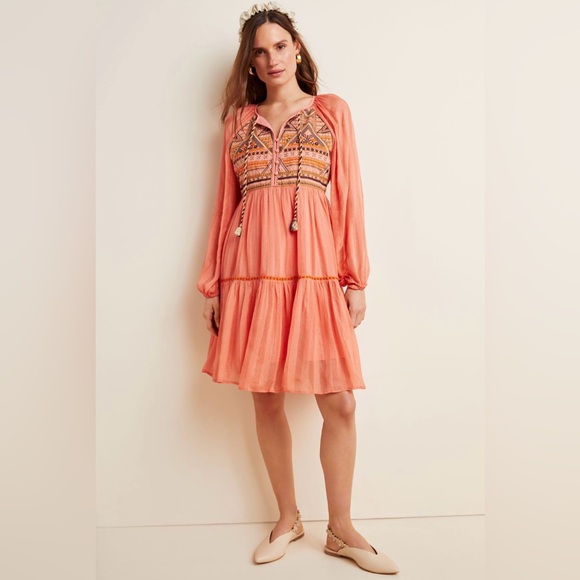 Anthropologie Dresses & Skirts - Anthropologie Norah Tiered Embroidered Mini Dress - Size XS